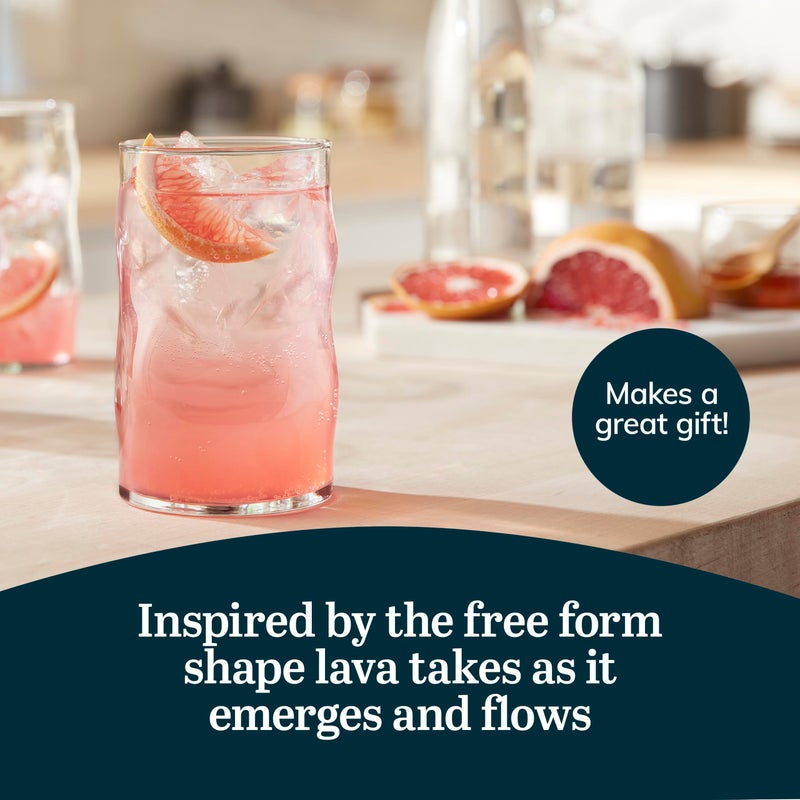 Libbey Lava Tumbler Drinking Glasses, All Purpose, Molten Groove Glasses Set of 8, Tactile, Tall Drinking Glasses for Water, Cocktails - Image 5